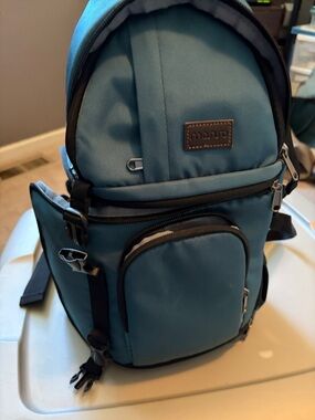 Source Unknown Teal Camera Backpack